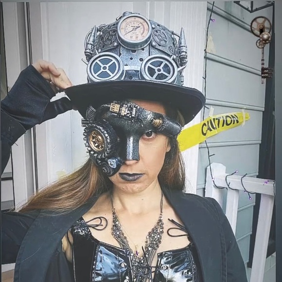 Half Face Mask Phantom of the Opera Steampunk  NWT - Picture 8 of 8